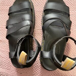 Dr. Martens Black Leather Strap Sandals